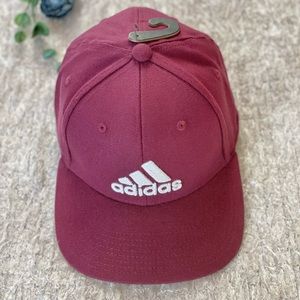 ✨HOST PICK ✨🆕 NWT  ADIDAS STRETCH FIT AEROREADY HAT SZ S/M Maroon w/white logo